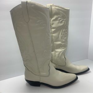 Schutz Zachy Up Cowboy Pointed Toe Leather Boots. Size: 10